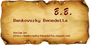 Benkovszky Benedetta névjegykártya